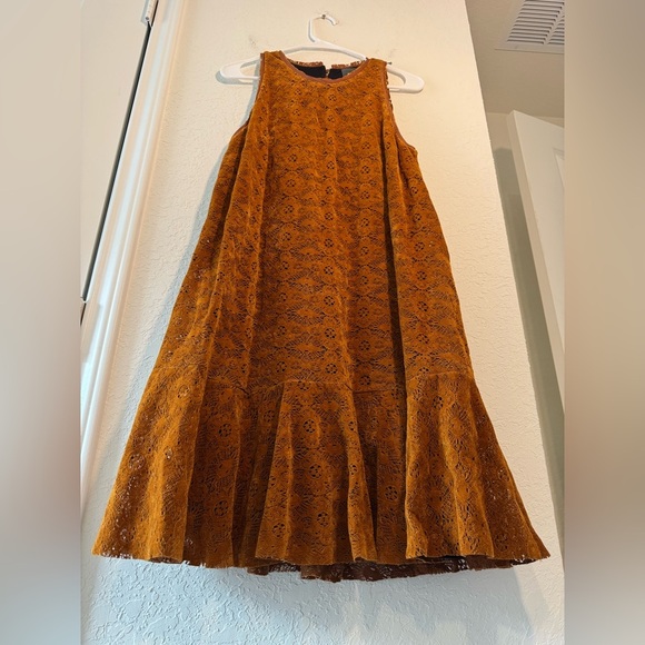 Maeve Anthropologie Amis Velvet Lace A Line Open Knit Holiday Dress Size 8 - Picture 5 of 10